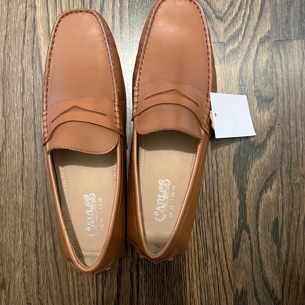 NEW!! Carlos Santana Cognac Driving loafers size 11